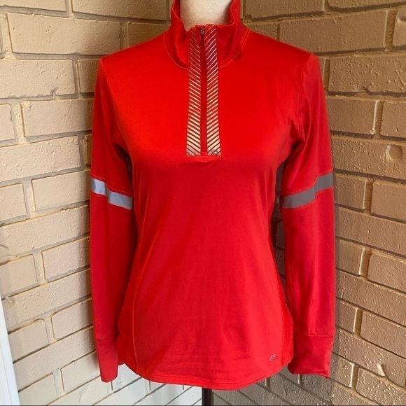Gap Fit 1/2 Zip Moto Reflective Athletic Pullover Women's Sz Medium M Thumbholes - Picture 1 of 10